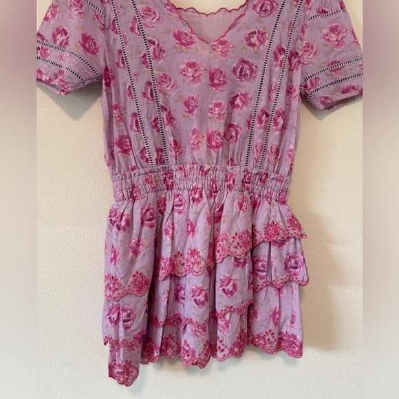 NWT LoveShackFancy Mavis Lilac Fusion Purple Rose Floral Mini Tiered Dress Small - Picture 14 of 16